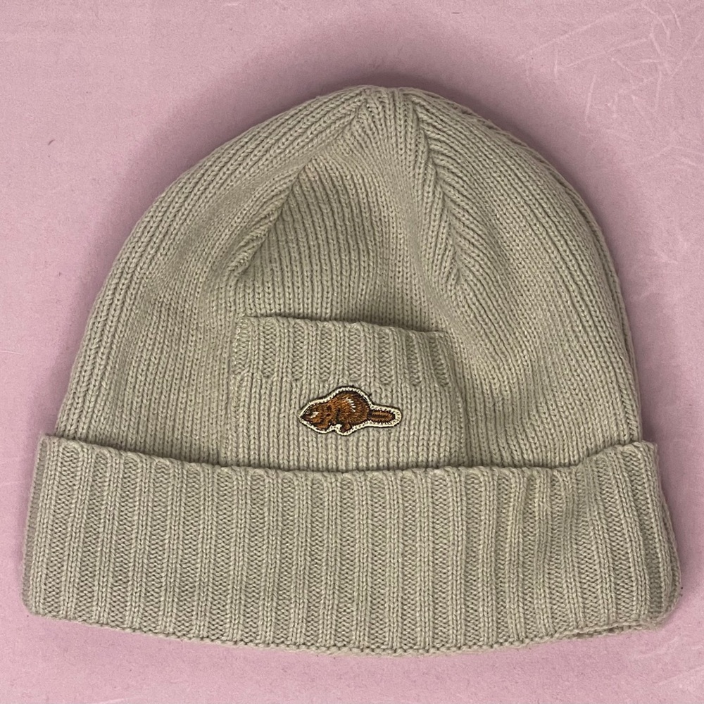 ROOTS Beige Knit Beanie